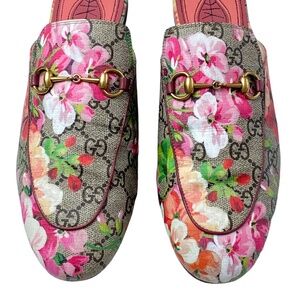 Authentic GUCCI GG Blooms Mule Loafers